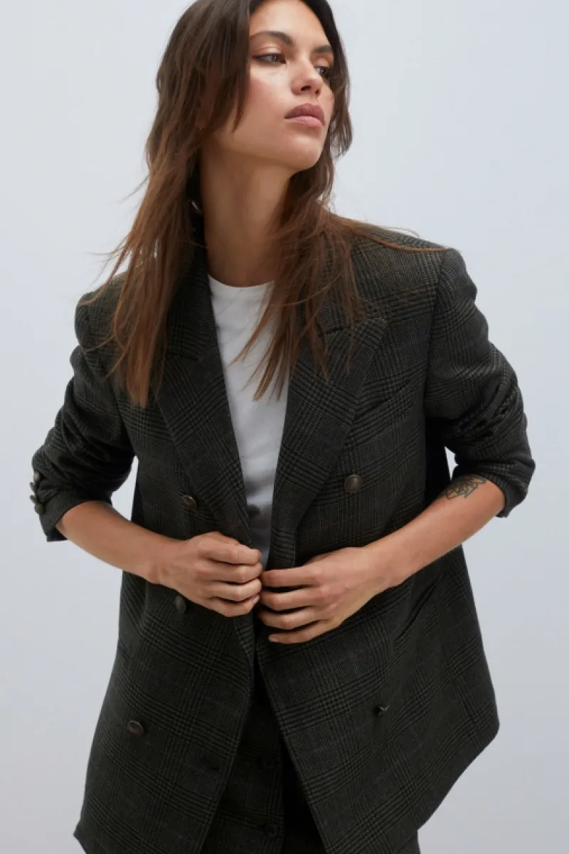 blazer_doppiopetto_galles_4.webp Roy Rogers Capispalla>Blazer Doppiopetto Galles VERDE