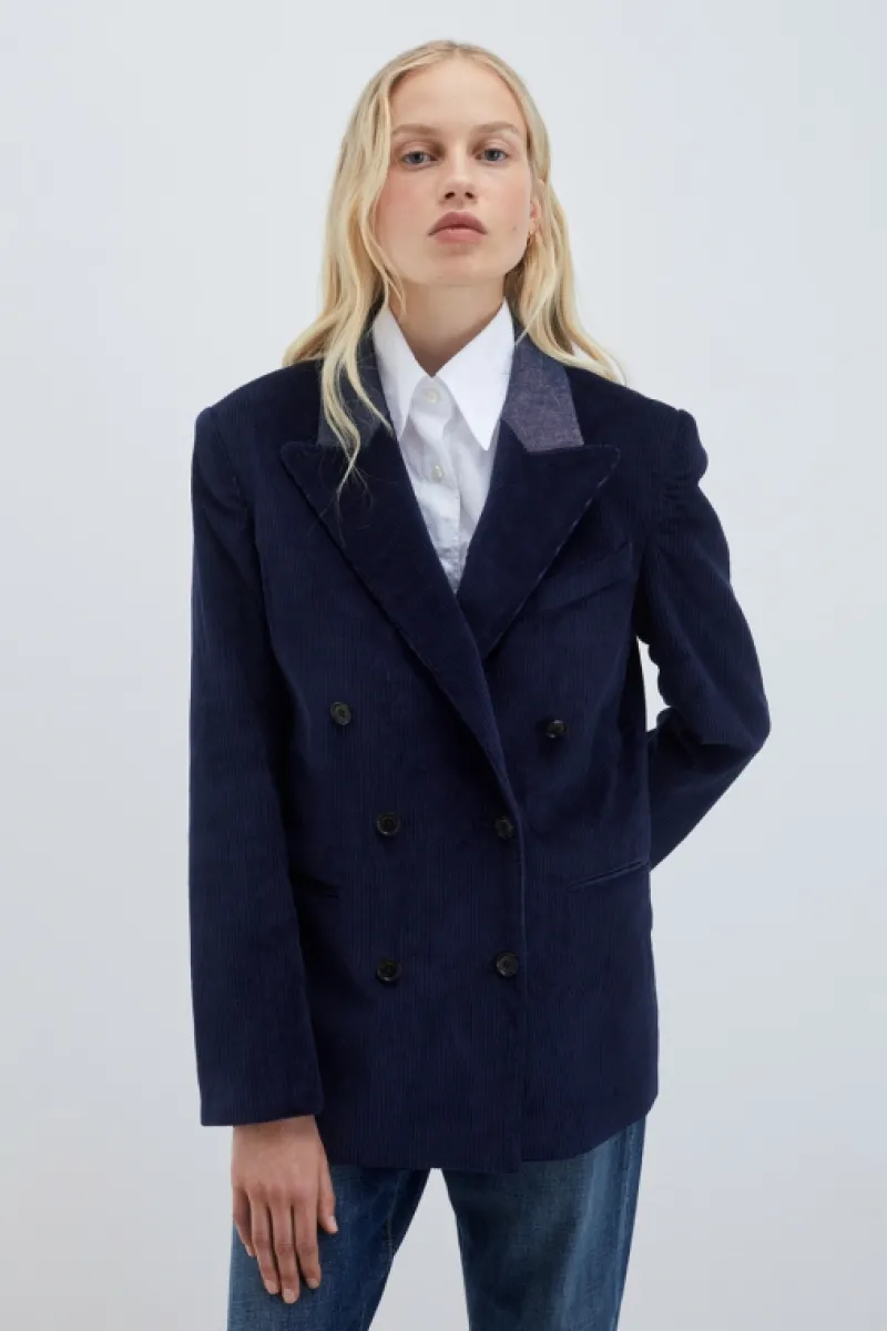 Roy Rogers Capispalla>Blazer Doppiopetto In Velluto BLU