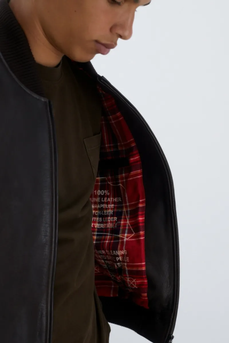 Roy Rogers Capispalla>Bomber In Pelle Vintage MARRONE