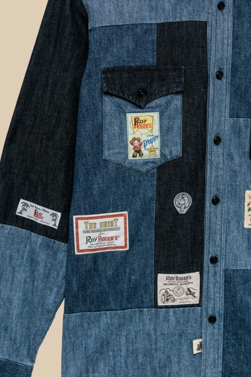 camicia_kansas_patchwork_th_denim_rinse_5.webp Roy Rogers Camicie>Camicia Kansas Patchwork 70th Denim Rinse BLU