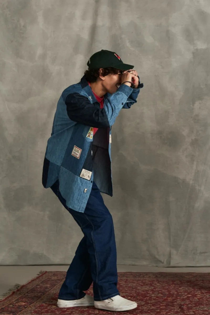 camicia_kansas_patchwork_th_denim_rinse_6.webp Roy Rogers Camicie>Camicia Kansas Patchwork 70th Denim Rinse BLU