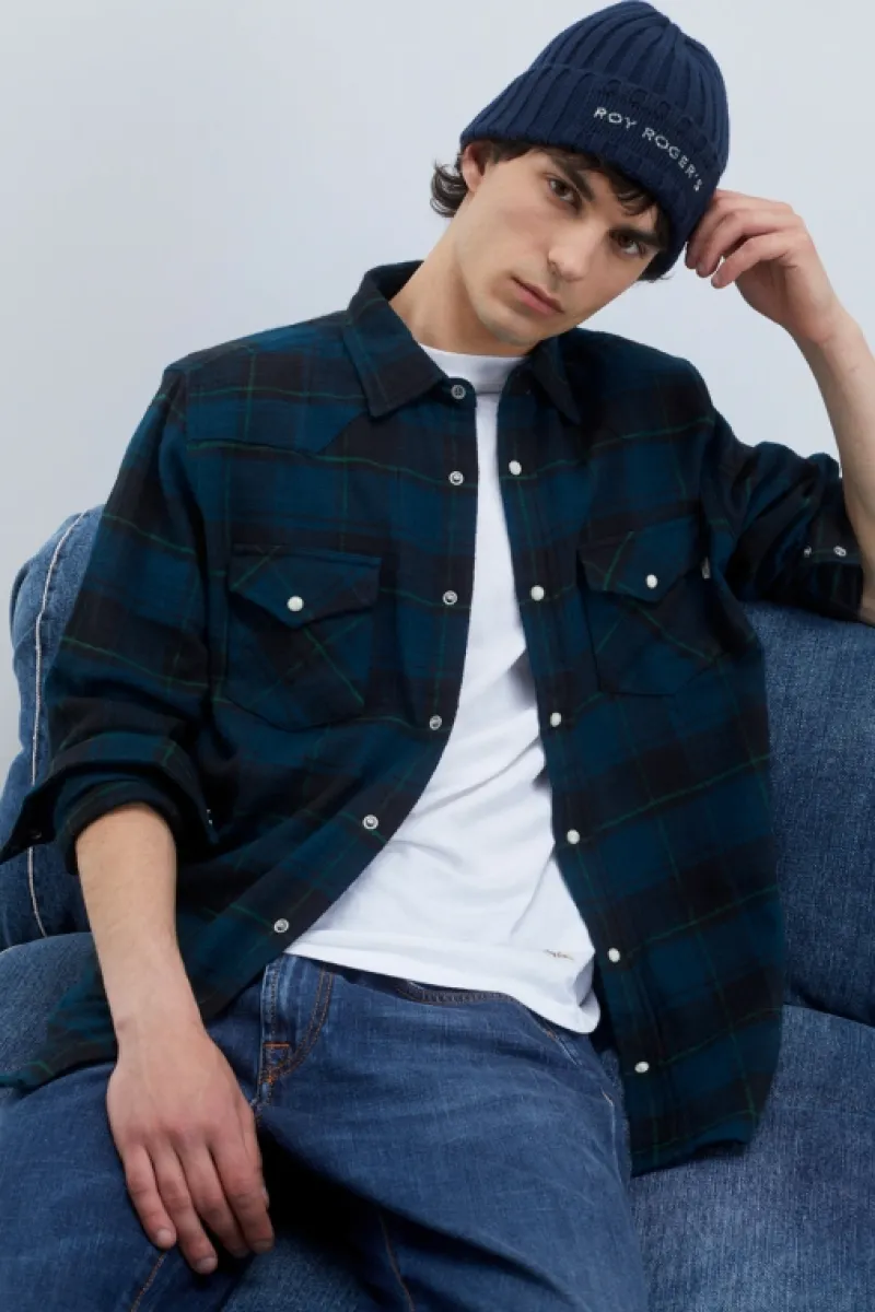 Roy Rogers Camicie>Camicia Martin Check Washed VERDE