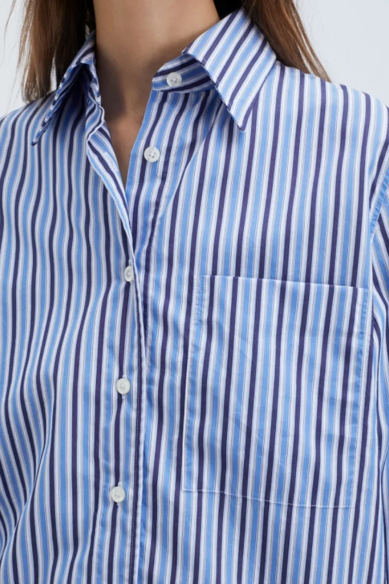 Roy Rogers Camicie>Camicia Mimi Popeline Stripe BLU