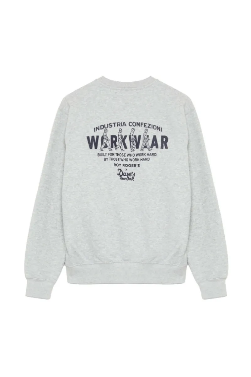 Roy Rogers Roy Roger's X Dave's Ny | Maglieria E Felpe>Felpa Roy Roger's X Dave's Ny Con Stampa Workwear GRIGIO