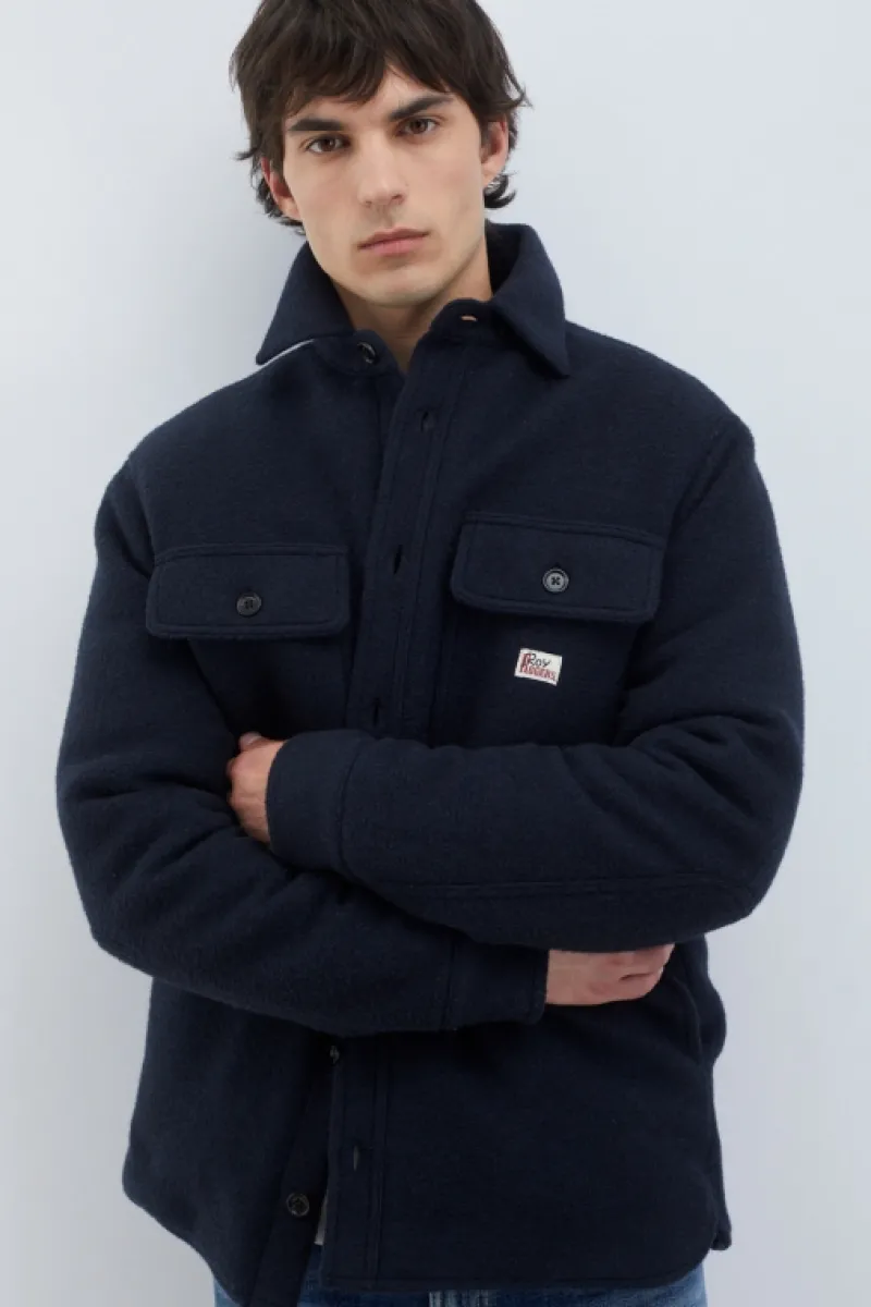 giacca_navy_light_melton_2.webp Roy Rogers Capispalla>Giacca Navy Light Melton BLU