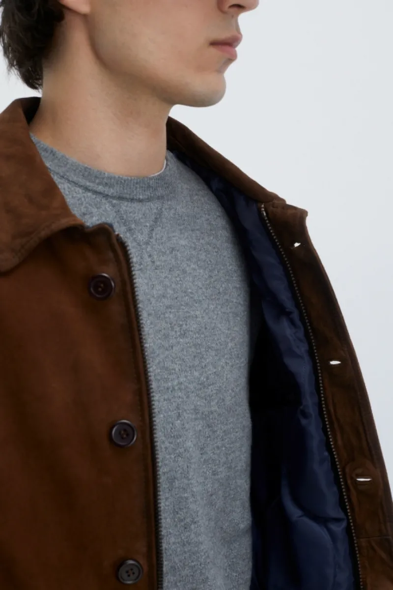 Roy Rogers Capispalla>Giacca Newman In Suede Vintage MARRONE