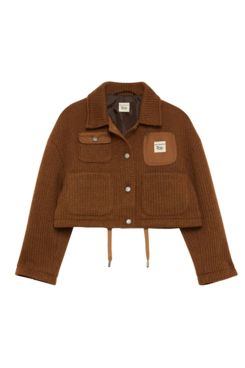 Roy Rogers Roy Roger's X Dave's Ny | Capispalla>Giacca Work Crop Roy Roger's X Dave's Ny In Lana MARRONE