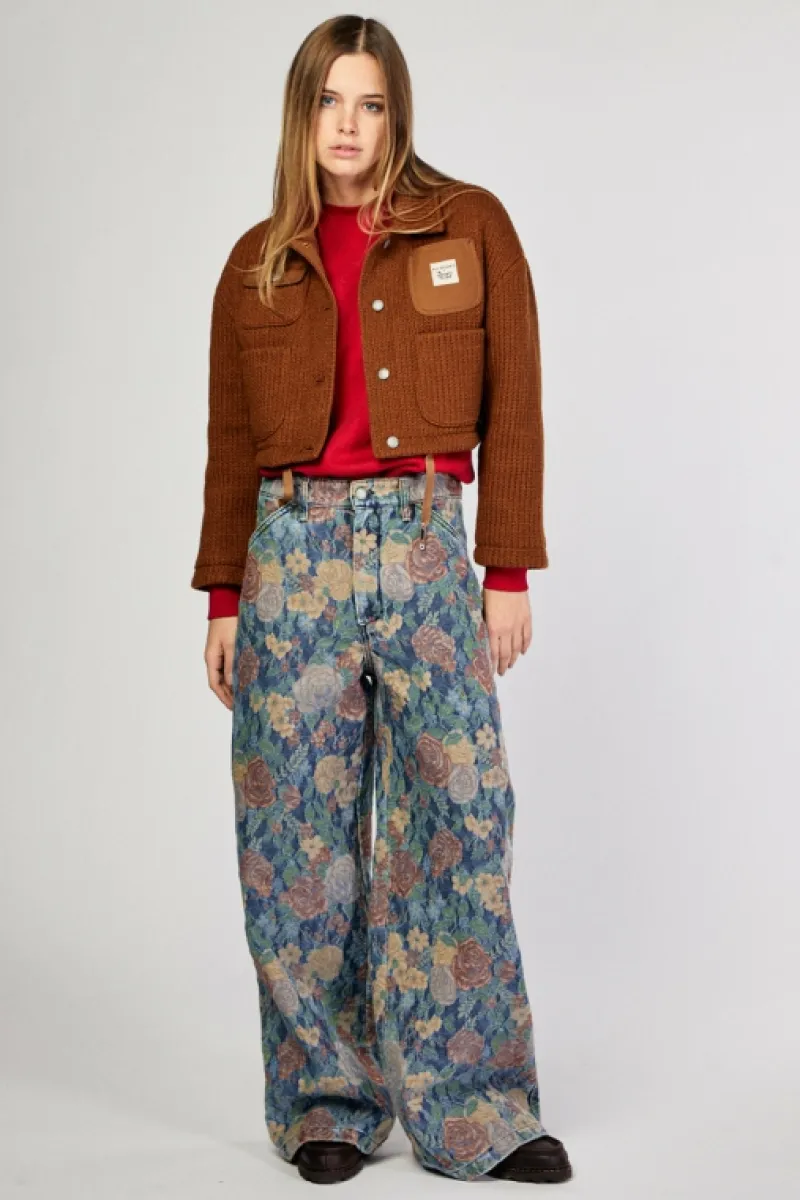 Roy Rogers Roy Roger's X Dave's Ny | Capispalla>Giacca Work Crop Roy Roger's X Dave's Ny In Lana MARRONE