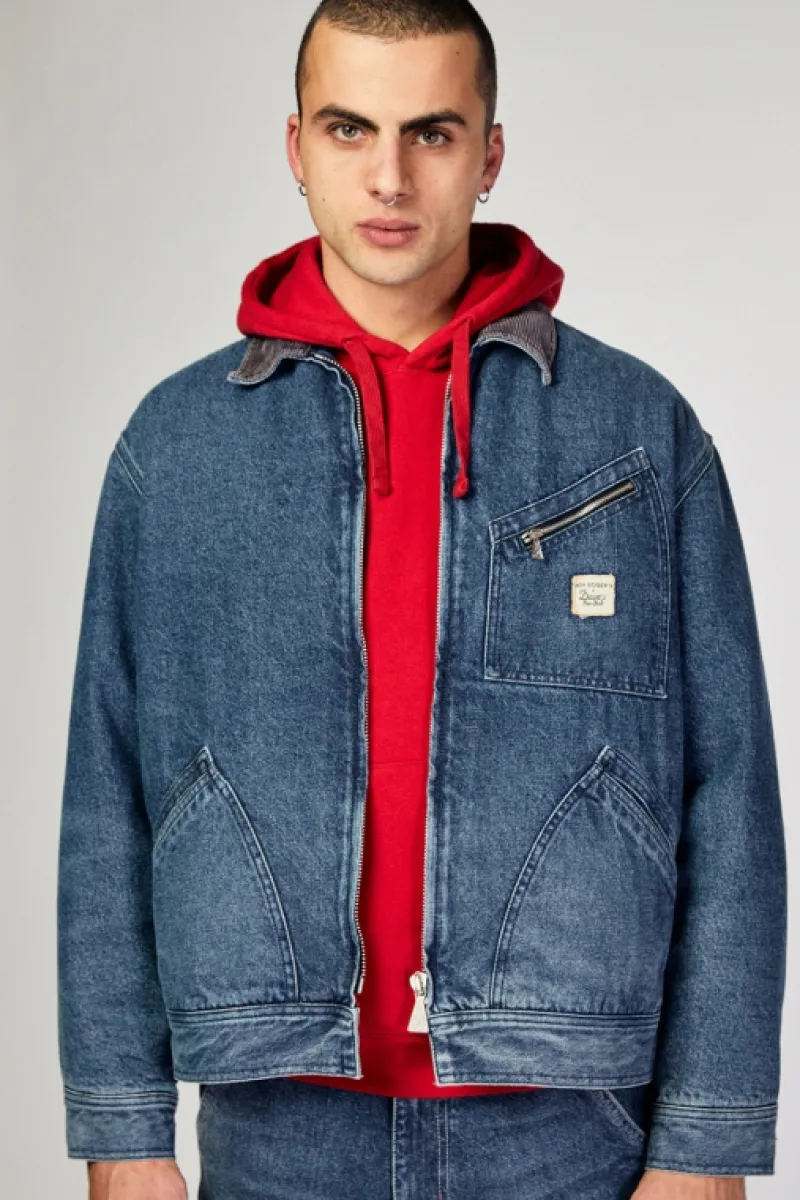 Roy Rogers Roy Roger's X Dave's Ny | Capispalla>Giacca Work Roy Roger's X Dave's Ny In Denim Vintage BLU