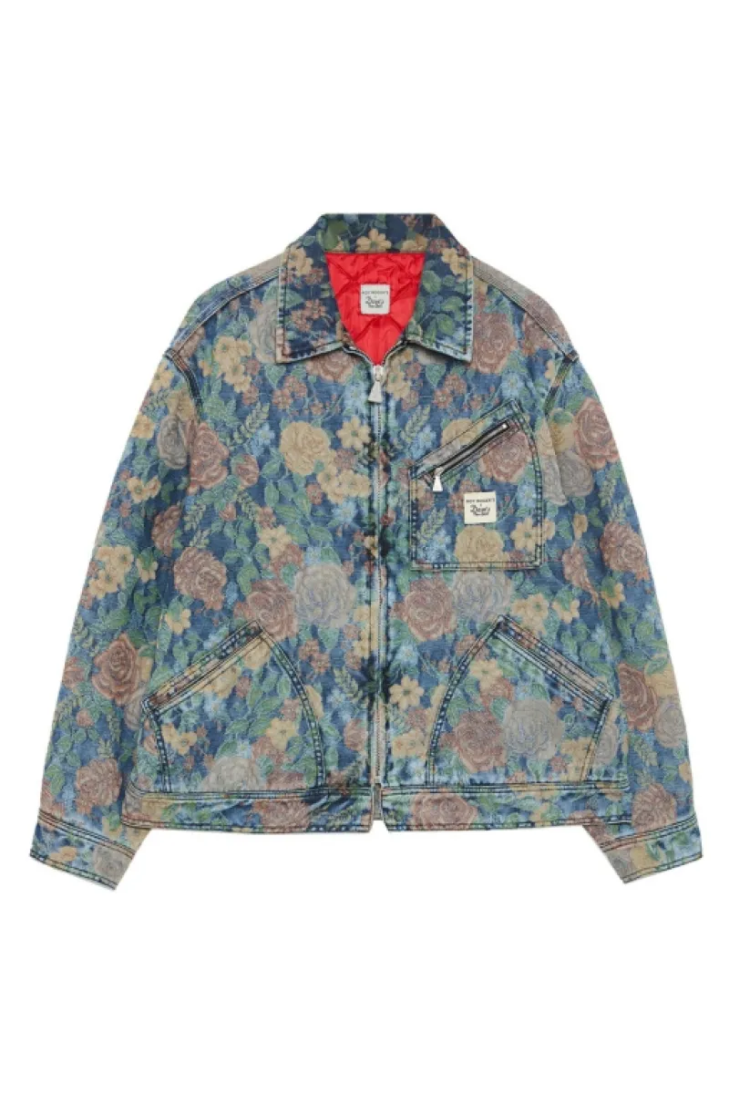 Roy Rogers Roy Roger's X Dave's Ny | Capispalla>Giacca Work Roy Roger's X Dave's Ny In Jacquard Tapestry BLU