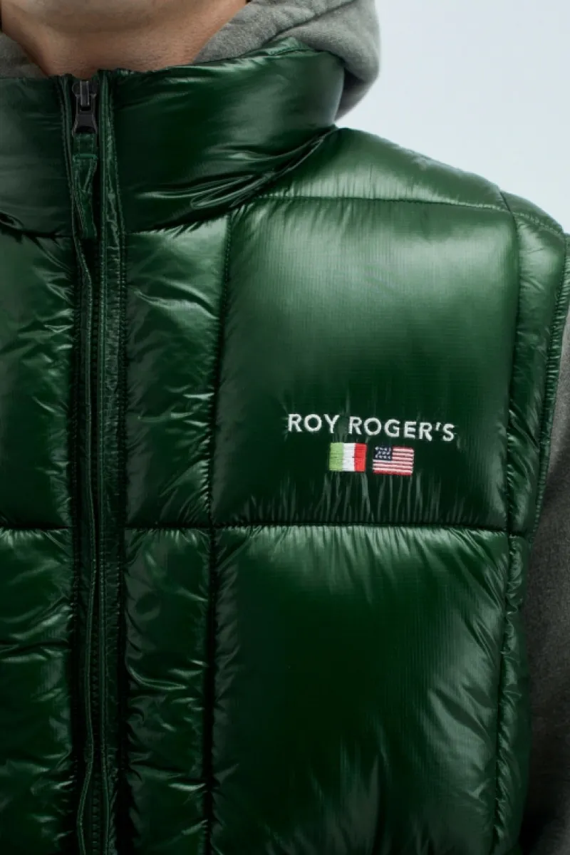 Roy Rogers Capispalla>Gilet In Nylon Ripstop VERDE