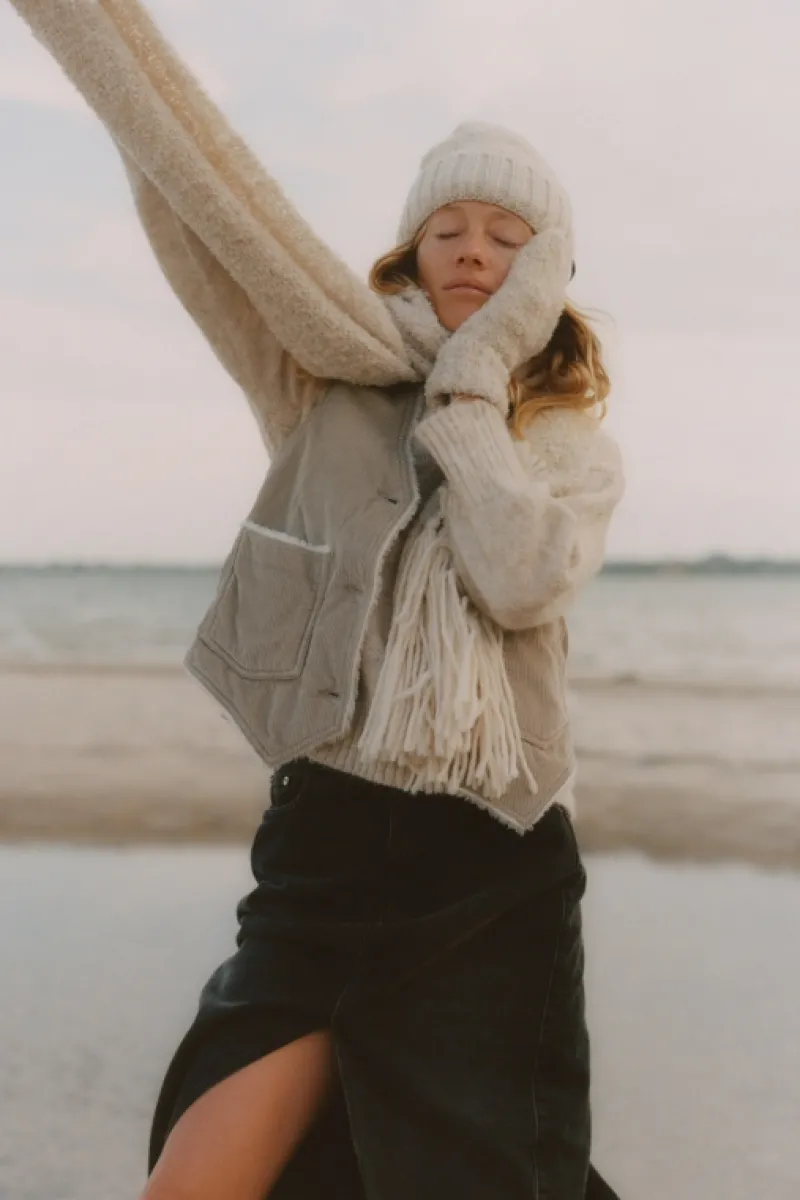 Roy Rogers Capispalla>Gilet Old Glory In Velluto BEIGE