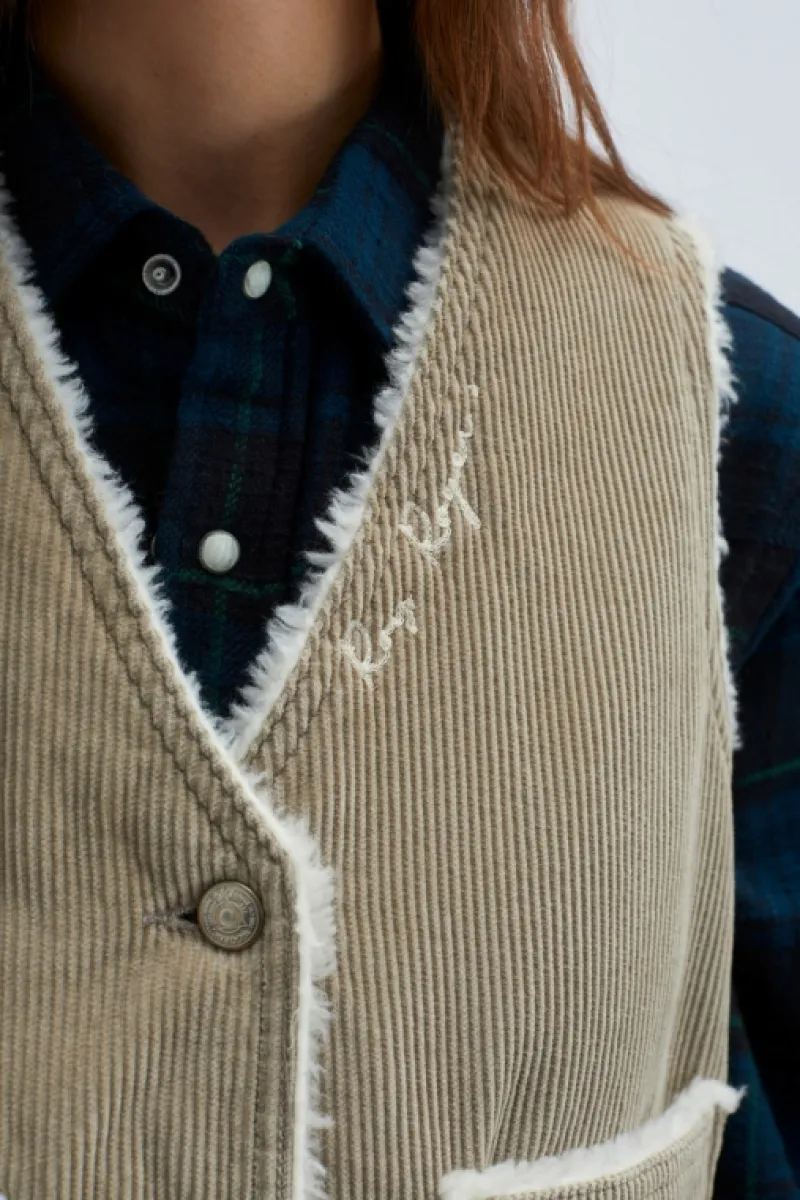 Roy Rogers Capispalla>Gilet Old Glory In Velluto BEIGE