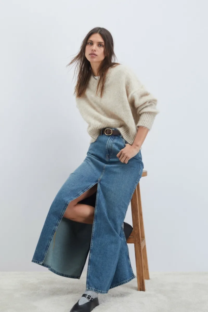 Roy Rogers Pantaloni E Gonne>Gonna Jinny In Denim Iconic BLU