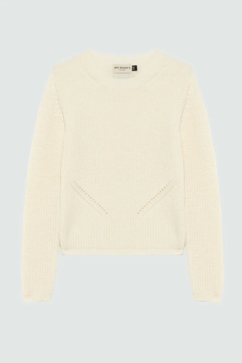 Roy Rogers Maglieria E Felpe>Maglia Girocollo In Lana A Coste