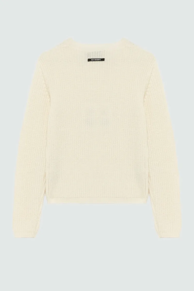 Roy Rogers Maglieria E Felpe>Maglia Girocollo In Lana A Coste