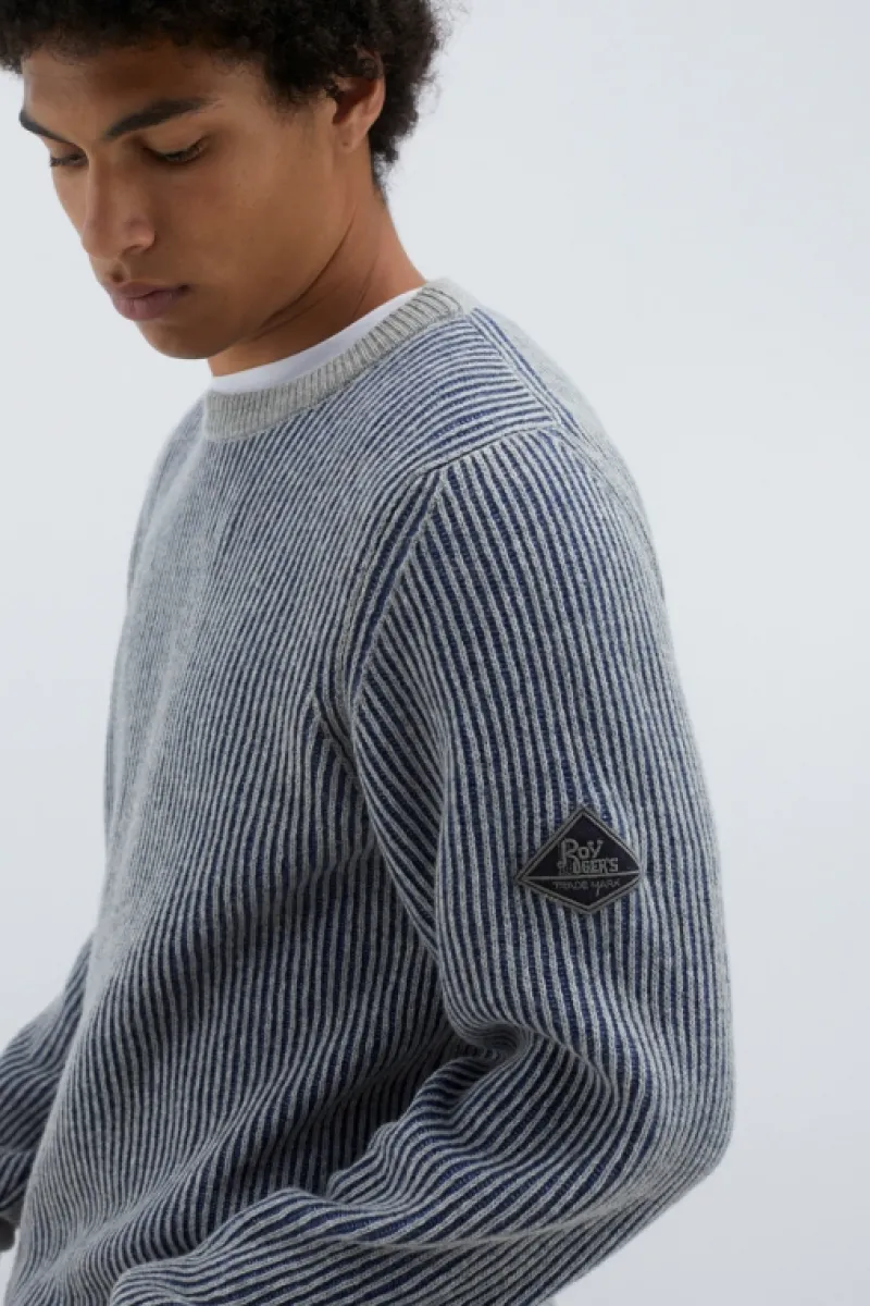 maglia_girocollo_in_lana_e_cashmere_bicolor_2.webp Roy Rogers Maglieria E Felpe>Maglia Girocollo In Lana E Cashmere Bicolor MULTICOLOR