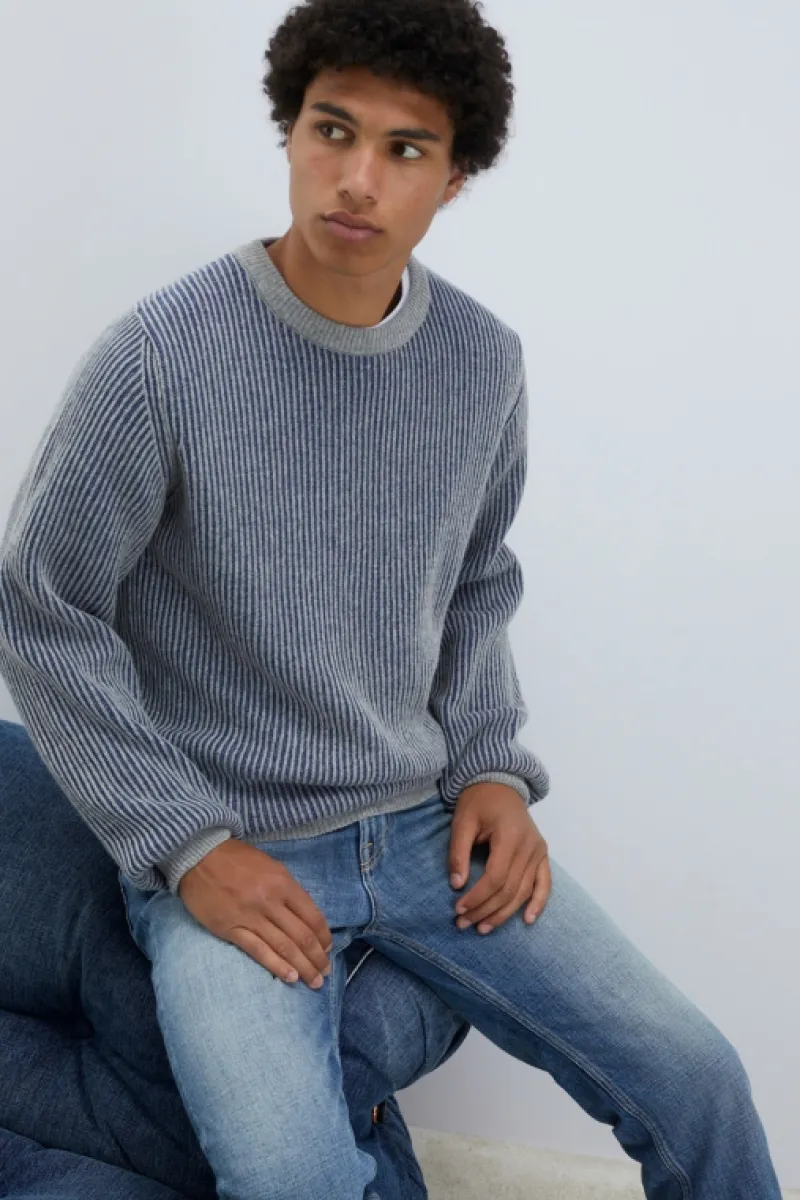 maglia_girocollo_in_lana_e_cashmere_bicolor_5.webp Roy Rogers Maglieria E Felpe>Maglia Girocollo In Lana E Cashmere Bicolor MULTICOLOR