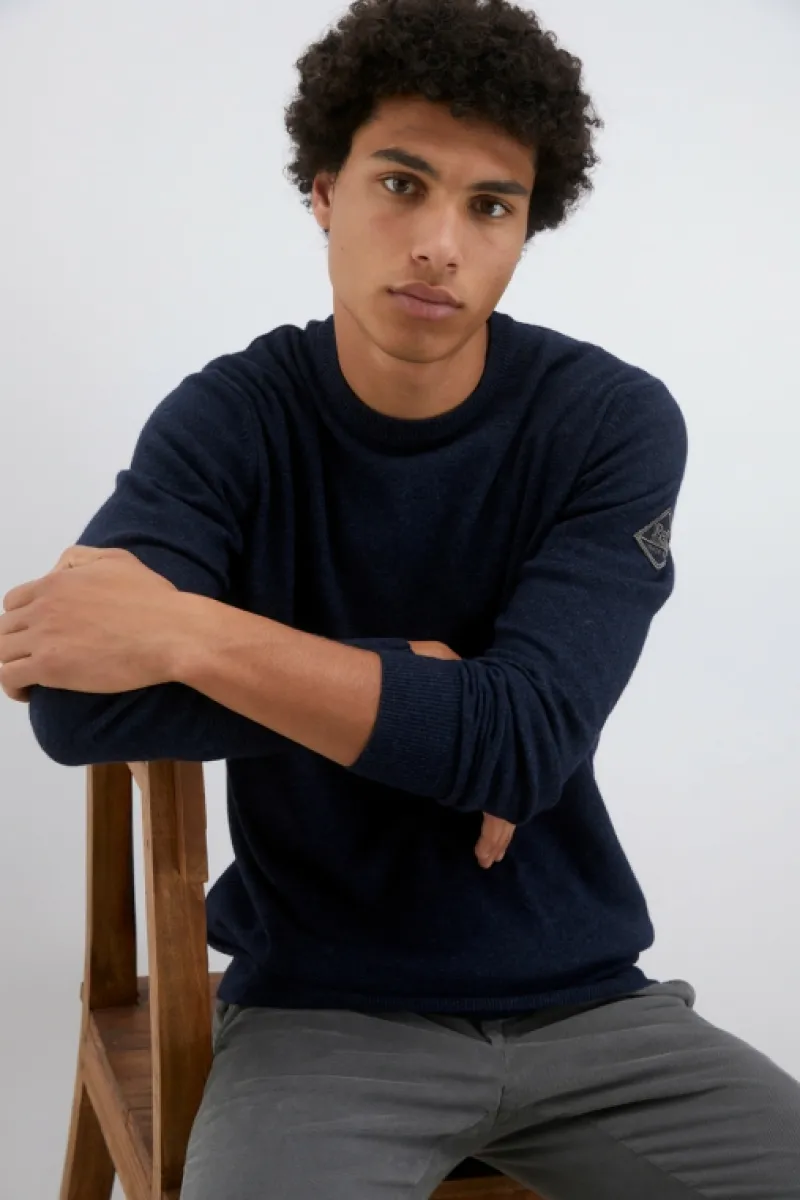 Roy Rogers Maglieria E Felpe>Maglia Girocollo In Lana E Cashmere Fin.12 BLU