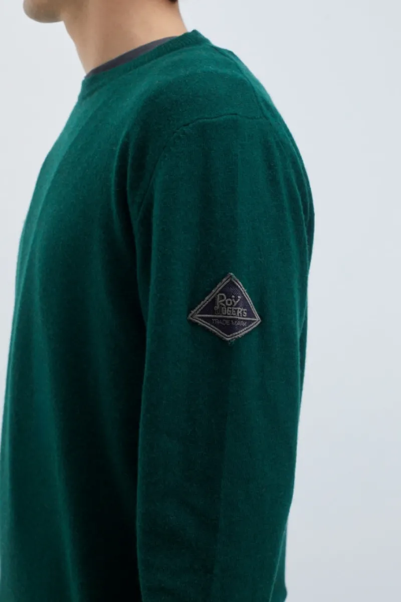maglia_girocollo_in_lana_e_cashmere_fin_2.webp Roy Rogers Maglieria E Felpe>Maglia Girocollo In Lana E Cashmere Fin.12 VERDE
