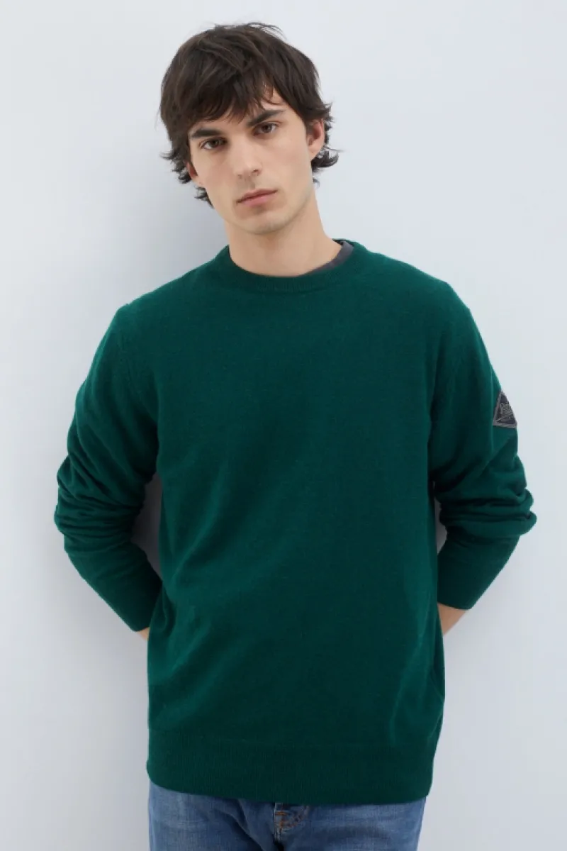 maglia_girocollo_in_lana_e_cashmere_fin_4.webp Roy Rogers Maglieria E Felpe>Maglia Girocollo In Lana E Cashmere Fin.12 VERDE