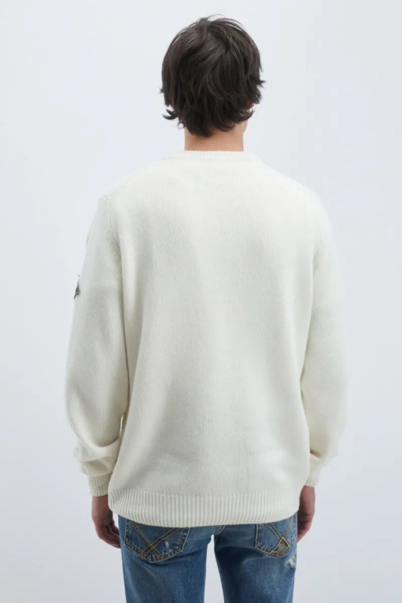 maglia_girocollo_in_lana_e_cashmere_fisherman_3.webp Roy Rogers Maglieria E Felpe>Maglia Girocollo In Lana E Cashmere Fisherman BIANCO