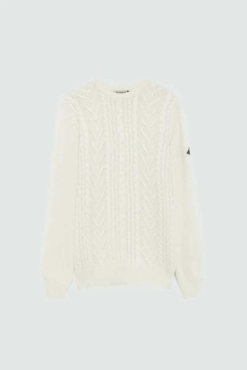 maglia_girocollo_in_lana_e_cashmere_fisherman_5.webp Roy Rogers Maglieria E Felpe>Maglia Girocollo In Lana E Cashmere Fisherman BIANCO