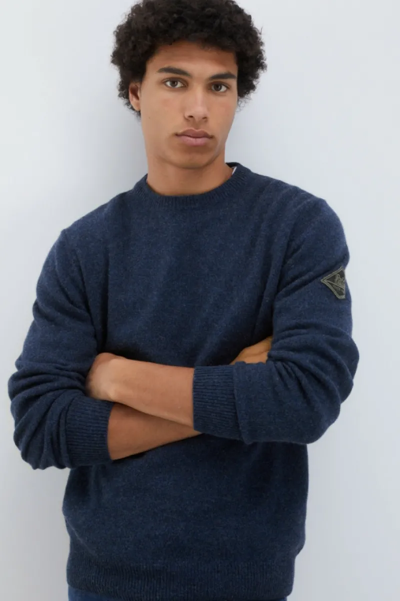 Roy Rogers Maglieria E Felpe>Maglia Girocollo In Lana E Cashmere Muline BLU