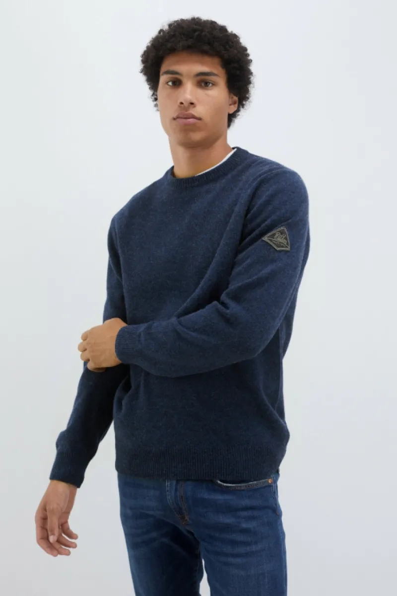 Roy Rogers Maglieria E Felpe>Maglia Girocollo In Lana E Cashmere Muline BLU