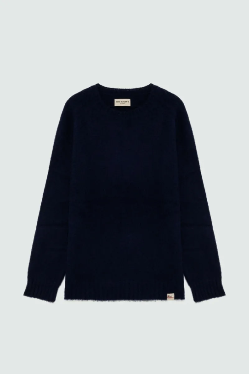 Roy Rogers Maglieria E Felpe>Maglia Girocollo In Lana Shetland Brushed BLU