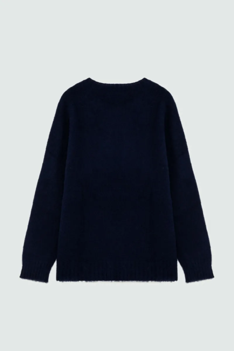 Roy Rogers Maglieria E Felpe>Maglia Girocollo In Lana Shetland Brushed BLU