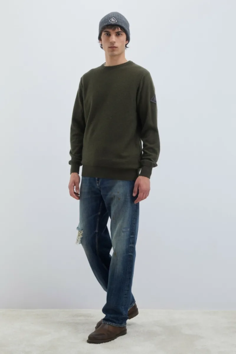 Roy Rogers Maglieria E Felpe>Maglia Girocollo Punto Stuoia In Lana E Cashmere VERDE