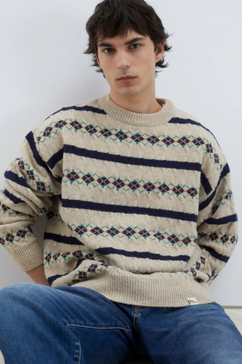 Roy Rogers Maglieria E Felpe>Maglia Girocollo Vintage In Lana Shetland MULTICOLOR