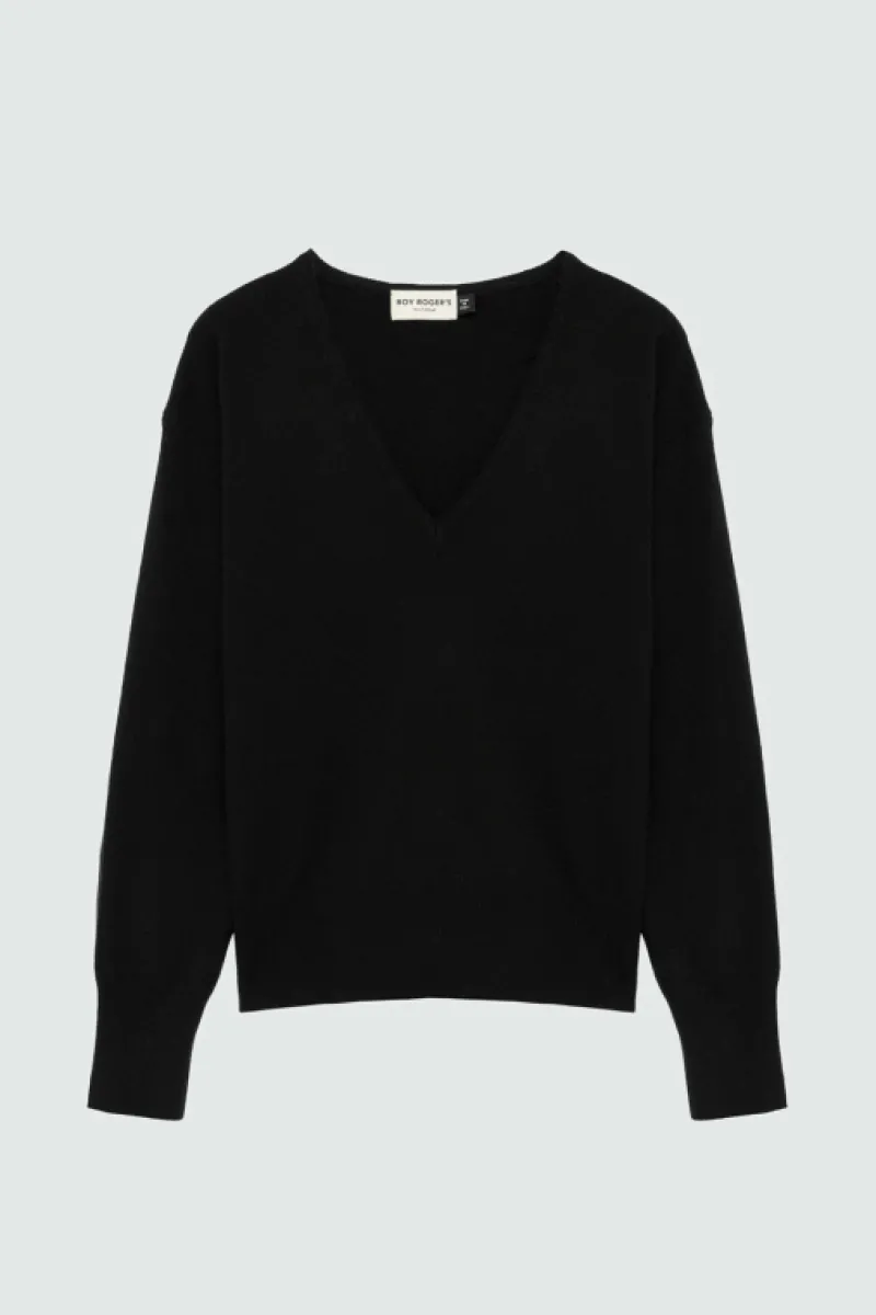 Roy Rogers Maglieria E Felpe>Maglia Scollo V In Lana E Cashmere NERO