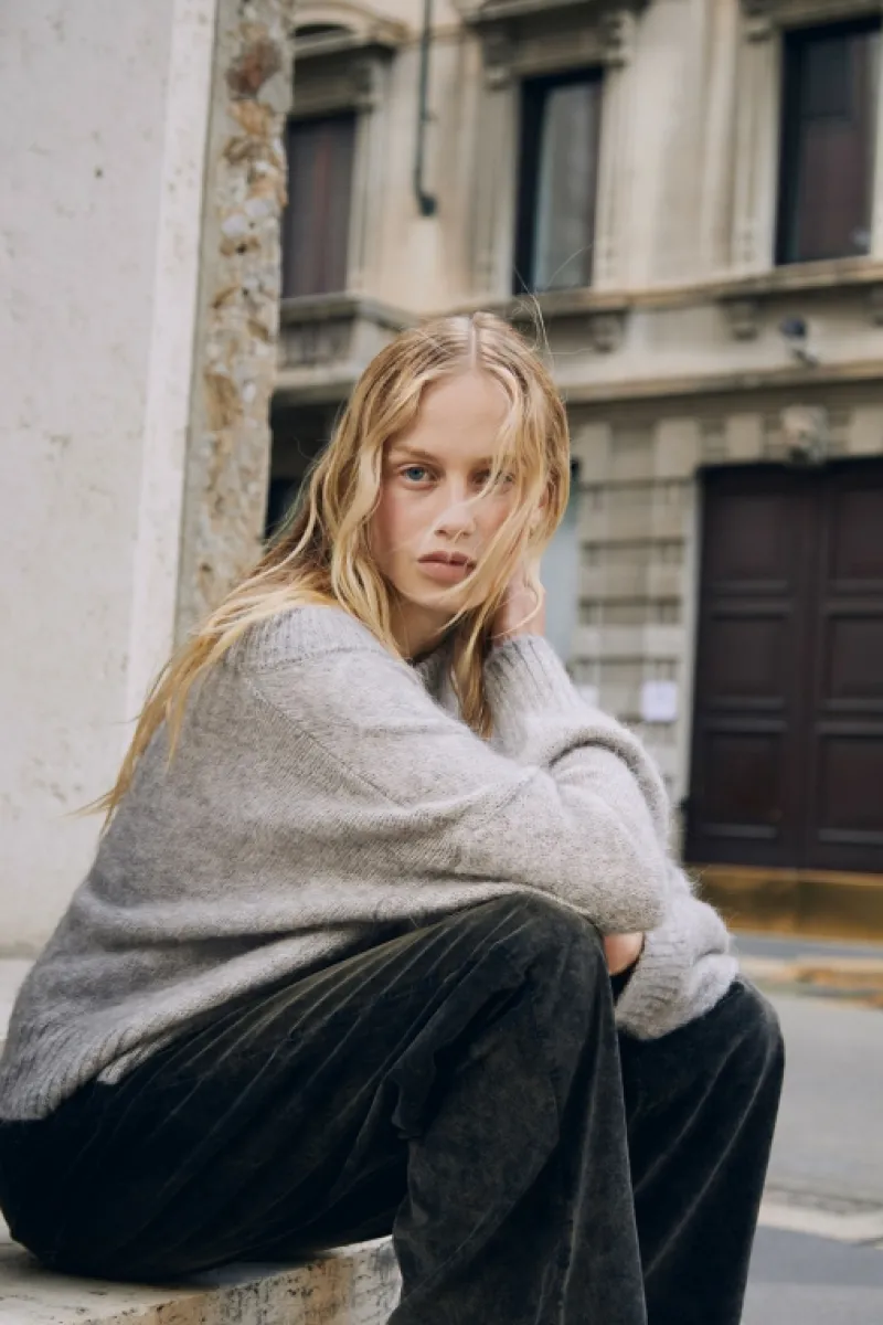 Roy Rogers Maglieria E Felpe>Maglia Scollo V In Mohair GRIGIO