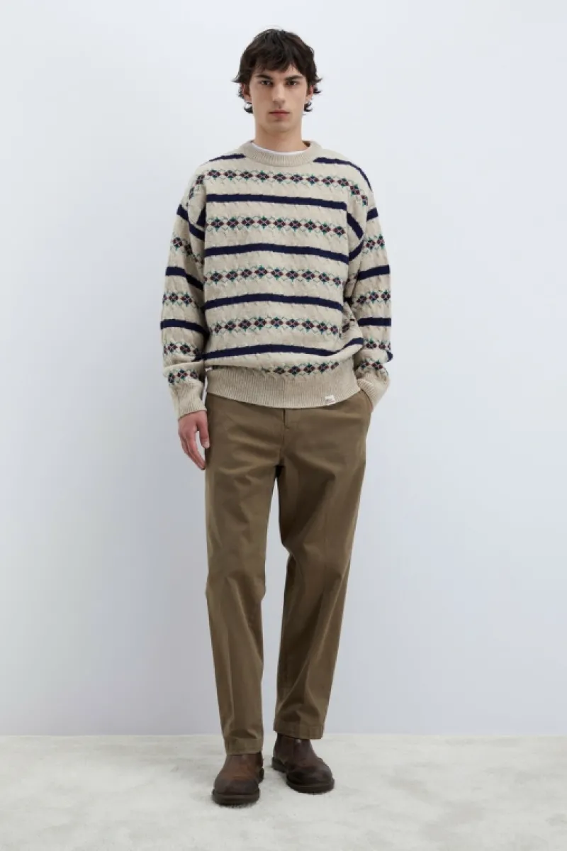 Roy Rogers Pantaloni>Pantalone Chino Ivy In Gabardina BEIGE