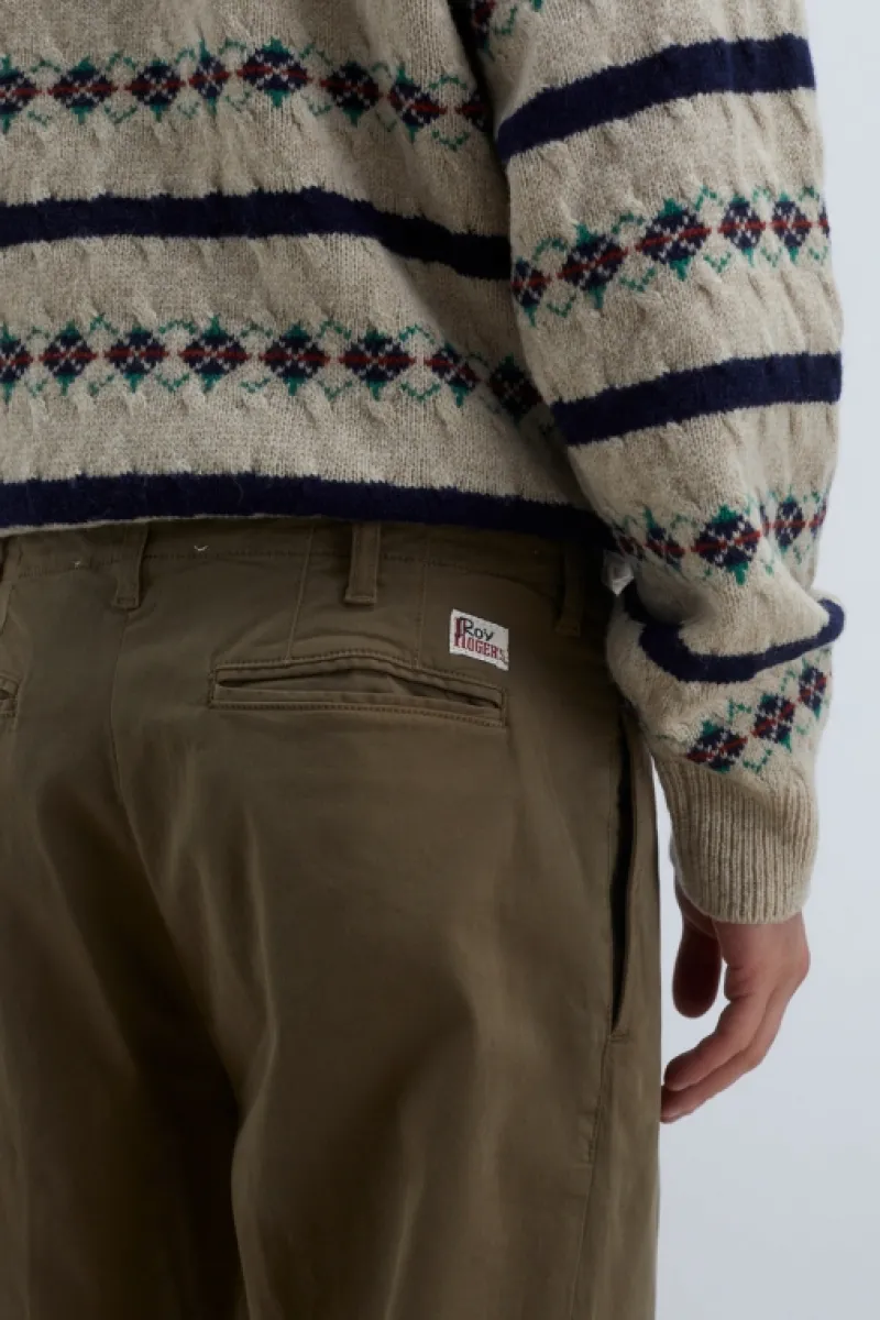 Roy Rogers Pantaloni>Pantalone Chino Ivy In Gabardina BEIGE