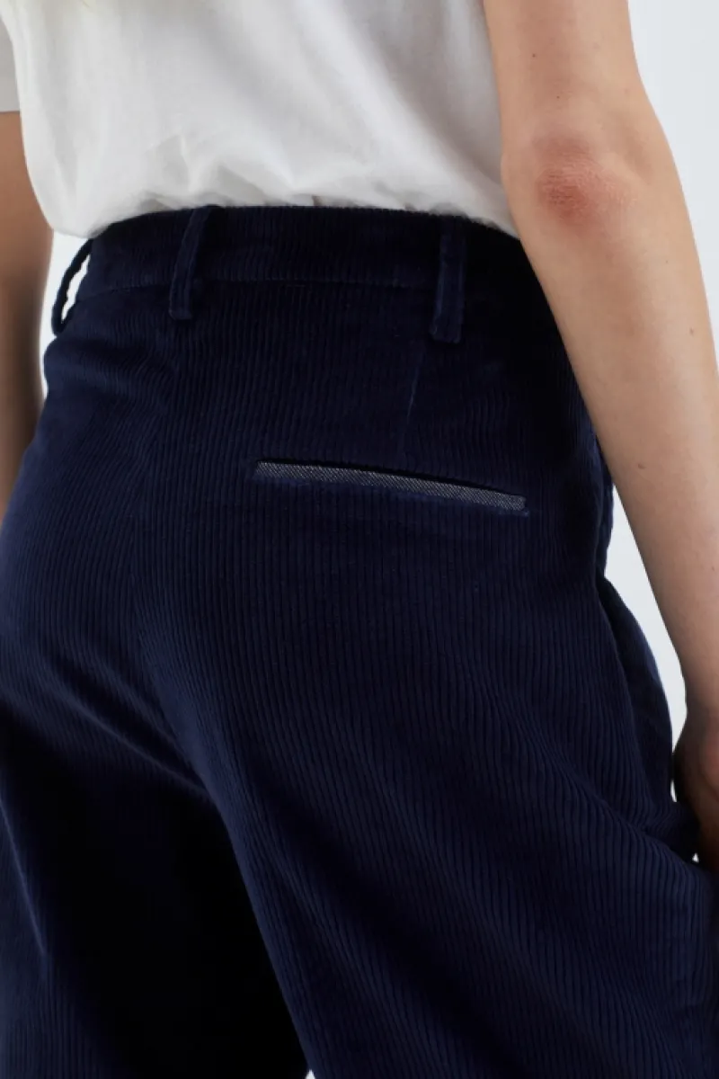 Roy Rogers Pantaloni E Gonne>Pantalone Dad In Velluto BLU