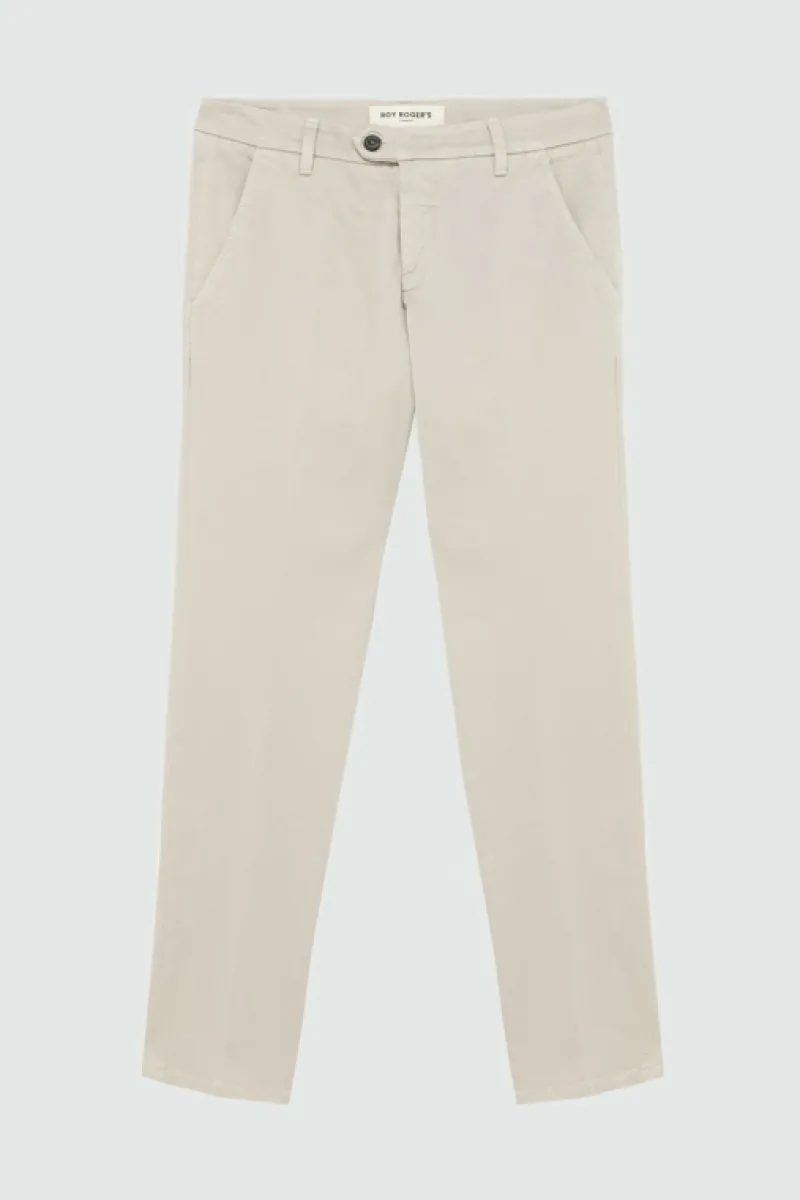 Roy Rogers Pantaloni>Pantalone New Rolf In Gabardina BIANCO
