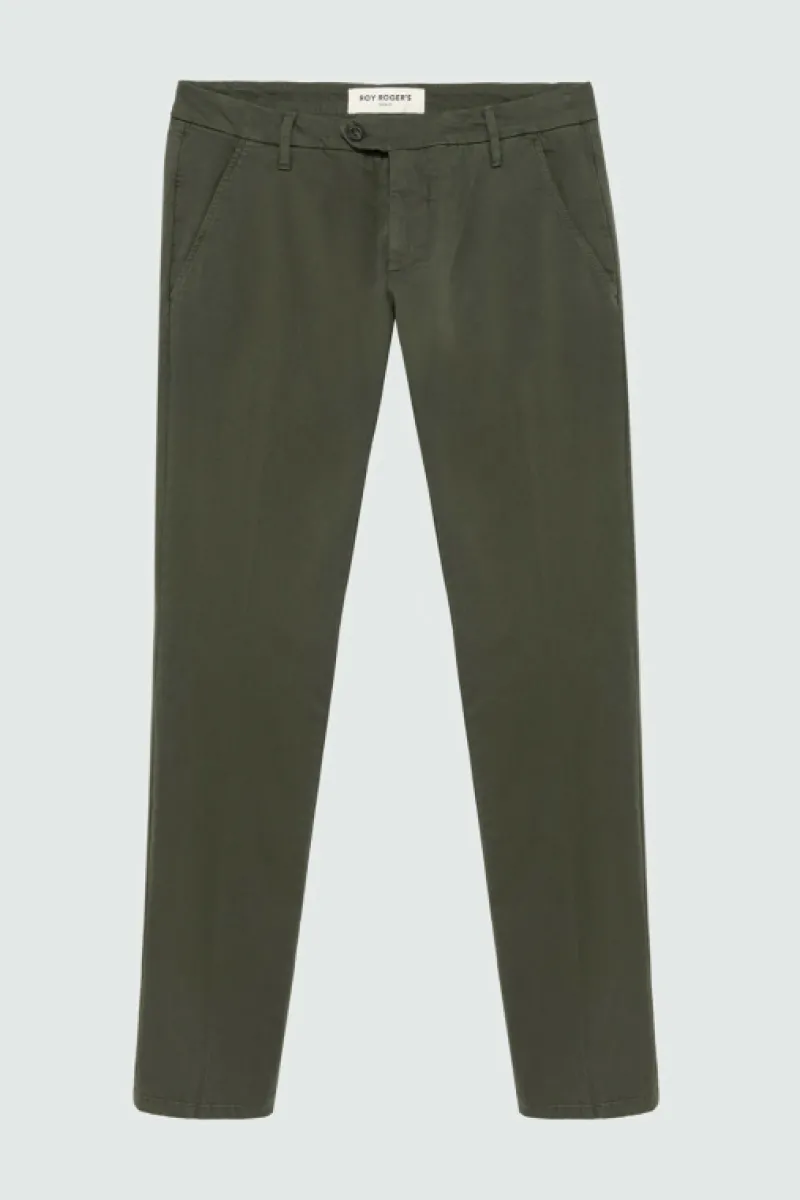 Roy Rogers Pantaloni>Pantalone New Rolf In Gabardina VERDE