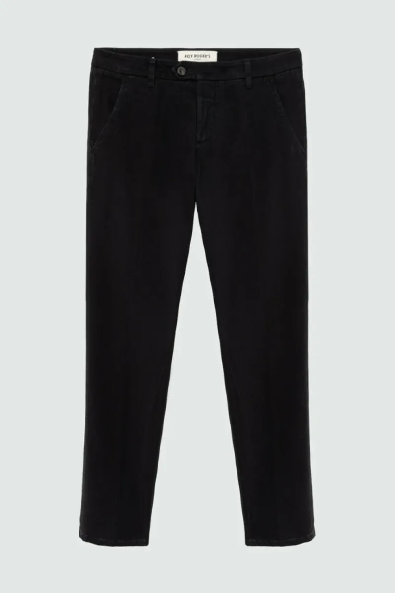Roy Rogers Pantaloni>Pantalone New Rolf In Gabardina NERO