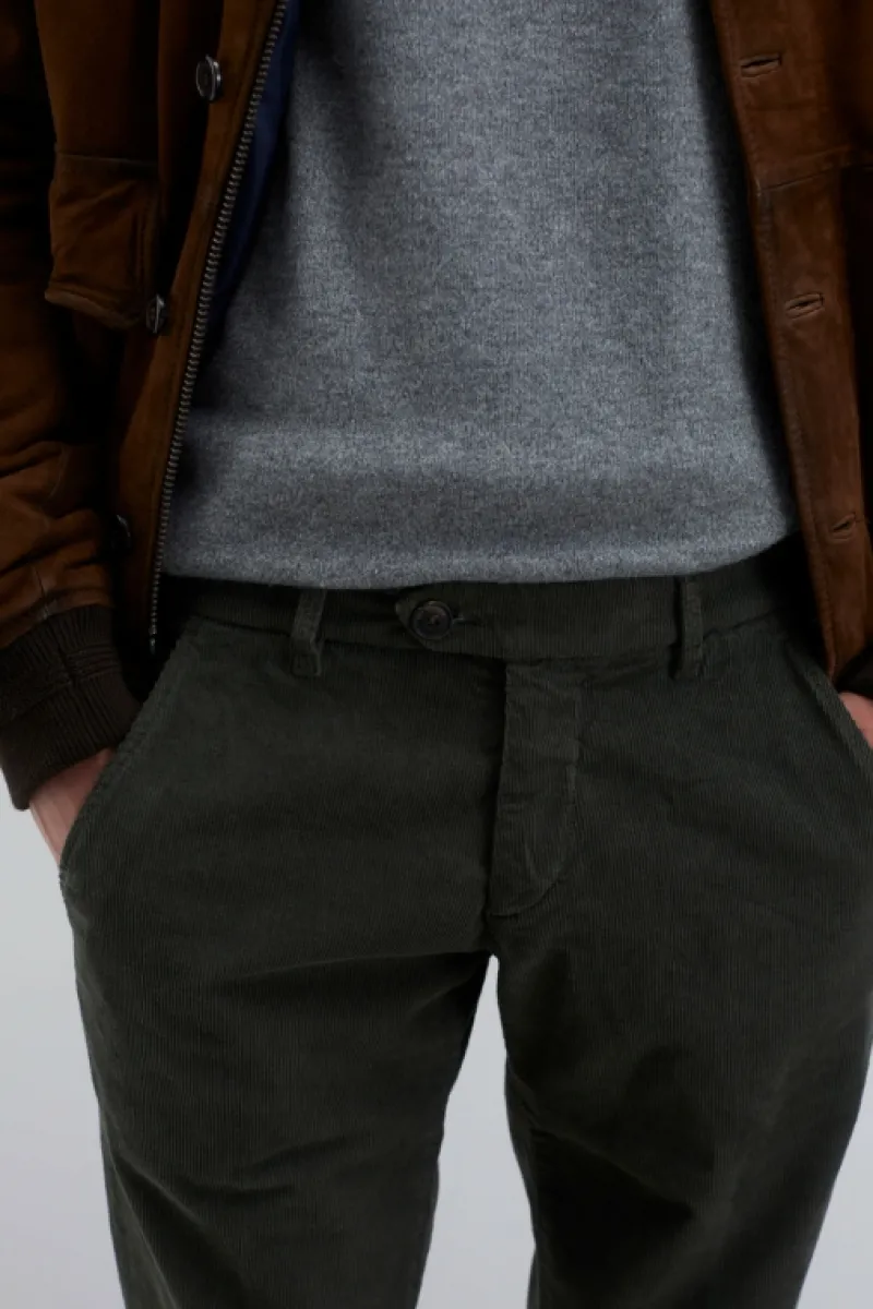 Roy Rogers Pantaloni>Pantalone New Rolf In Gabardina VERDE