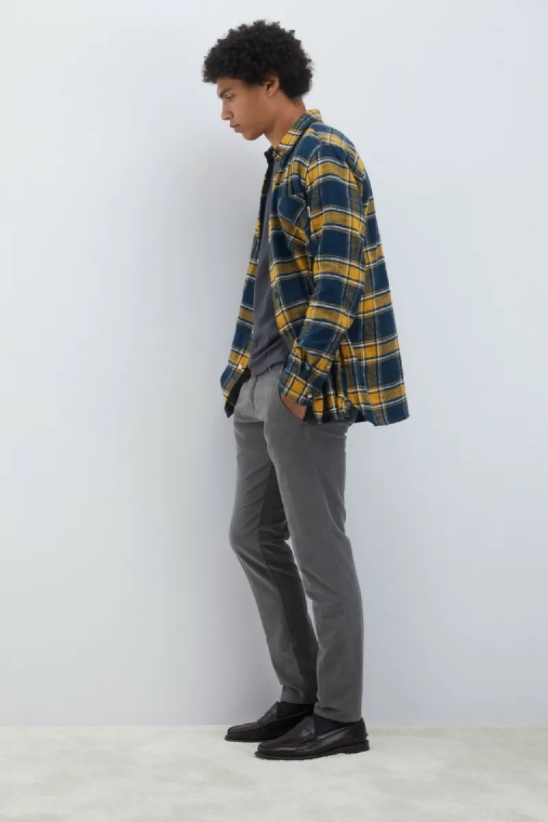 pantalone_new_rolf_in_velluto_diagonal_4.webp Roy Rogers Pantaloni>Pantalone New Rolf In Velluto Diagonal GRIGIO