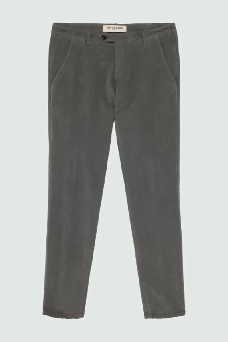 pantalone_new_rolf_in_velluto_diagonal_5.webp Roy Rogers Pantaloni>Pantalone New Rolf In Velluto Diagonal GRIGIO