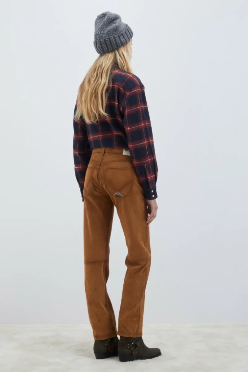 pantalone_sofia_in_suede_vintage_3.webp Roy Rogers Pantaloni E Gonne>Pantalone Sofia In Suede Vintage MARRONE