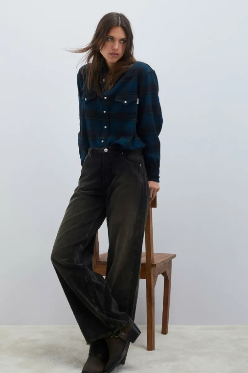 Roy Rogers Jeans | Wide>Pantalone Super Wide Double Deep MARRONE