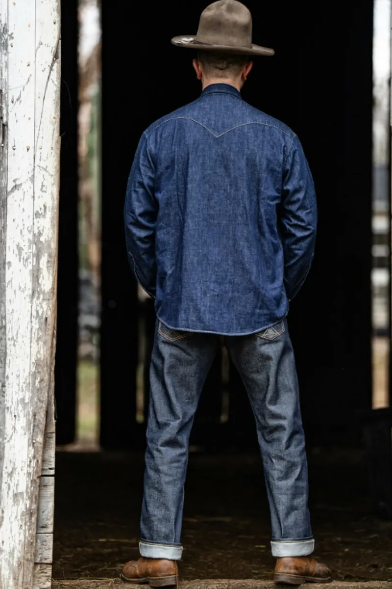 rodeo_man_jap_selvedge_denim_rinse_3.webp Roy Rogers Selvedge Bar | Camicie>Rodeo Man Jap Selvedge Denim Rinse BLU