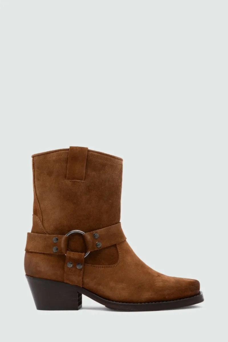 Roy Rogers Scarpe>Stivaletto Engineer In Suede MARRONE