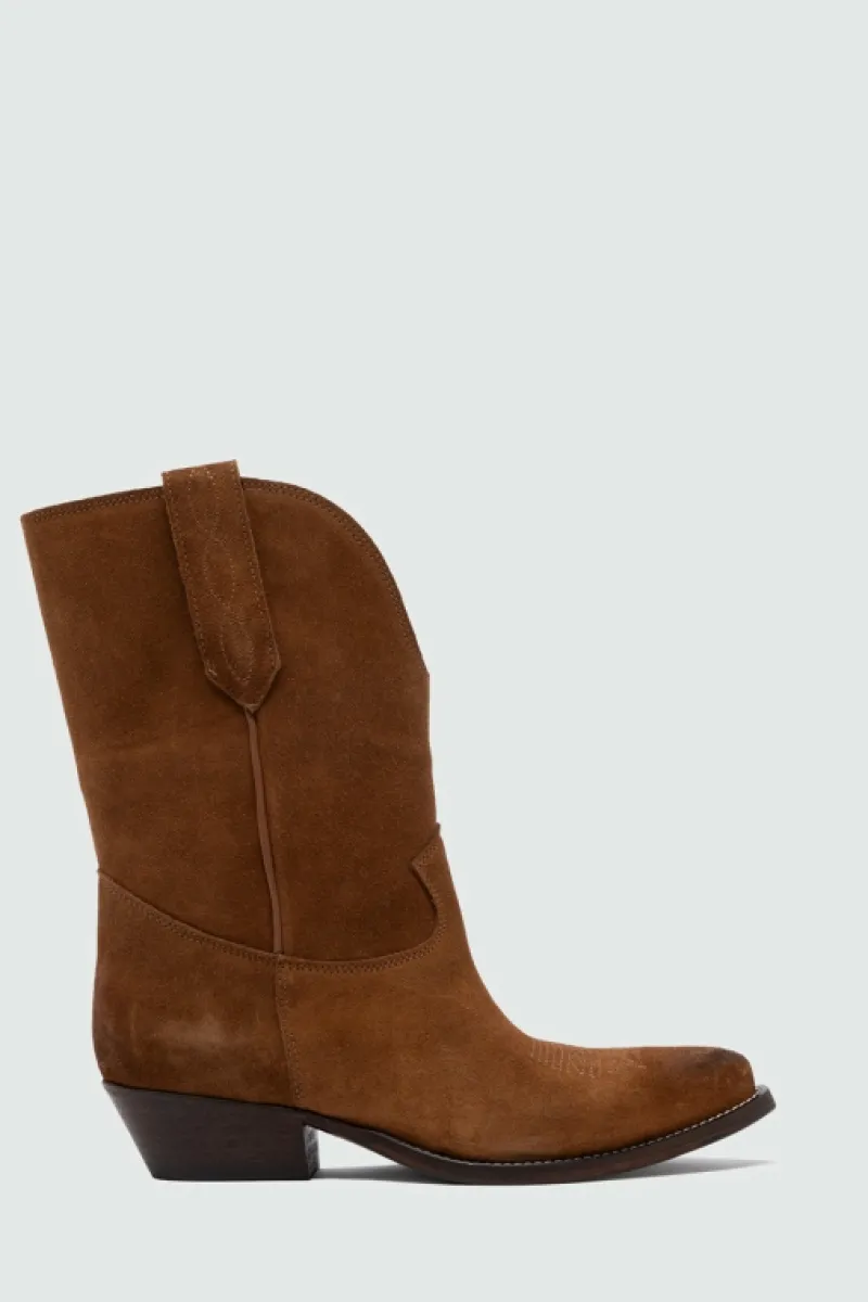 Roy Rogers Scarpe>Texano Capalbio In Suede Vintage MARRONE