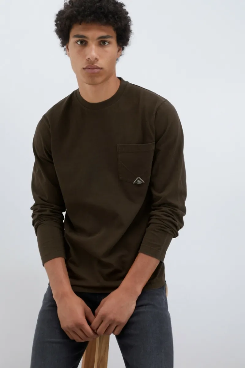 Roy Rogers Polo E T-shirts>T-shirt Pocket L/s In Jersey MARRONE